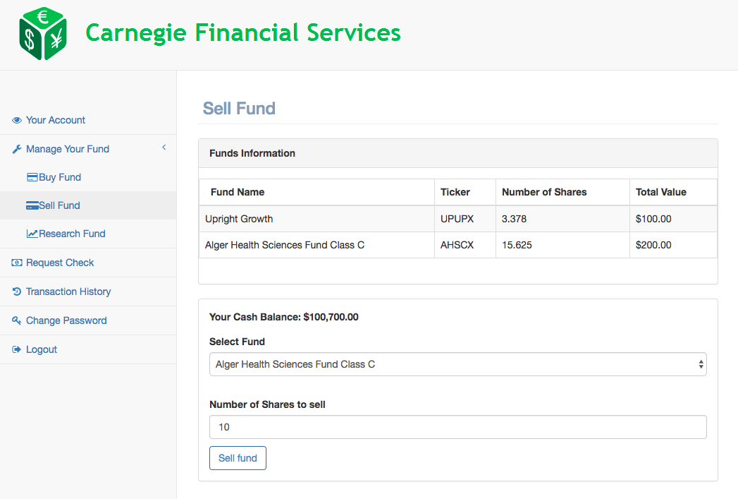 sell fund