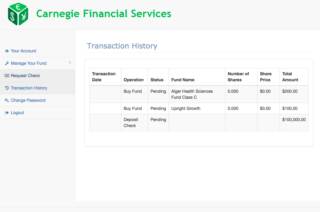 transaction history